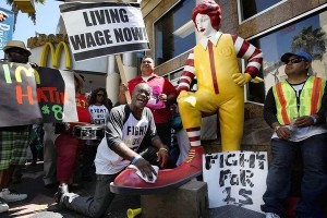 Fast-food workers protest
