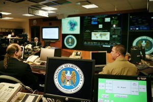 National Security Agency logo is shown on computer screen at NSA in Maryland