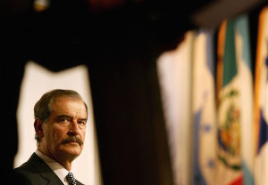 Mexican President Vicente Fox is seen wh